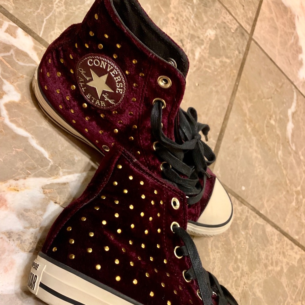 Converse - velvet high tops-6.5-barely worn